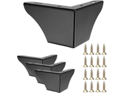 Omni-4 Pcs Pieds De Meuble En Métal 7,5 Cm Pieds De Canapé Solides Modernes Pour Remplacement Noir