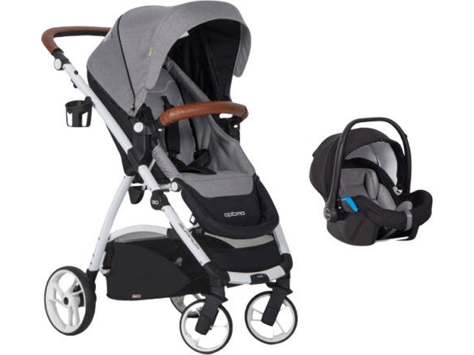 Carrito de Bebé Individual EASYGO Optimo + Starter 0+ Isofix Ready Gris Fox