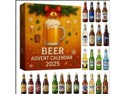 Calendario De Adviento De Navidad 2025 De Acrílico Decorativo, Estilo Cerveza.