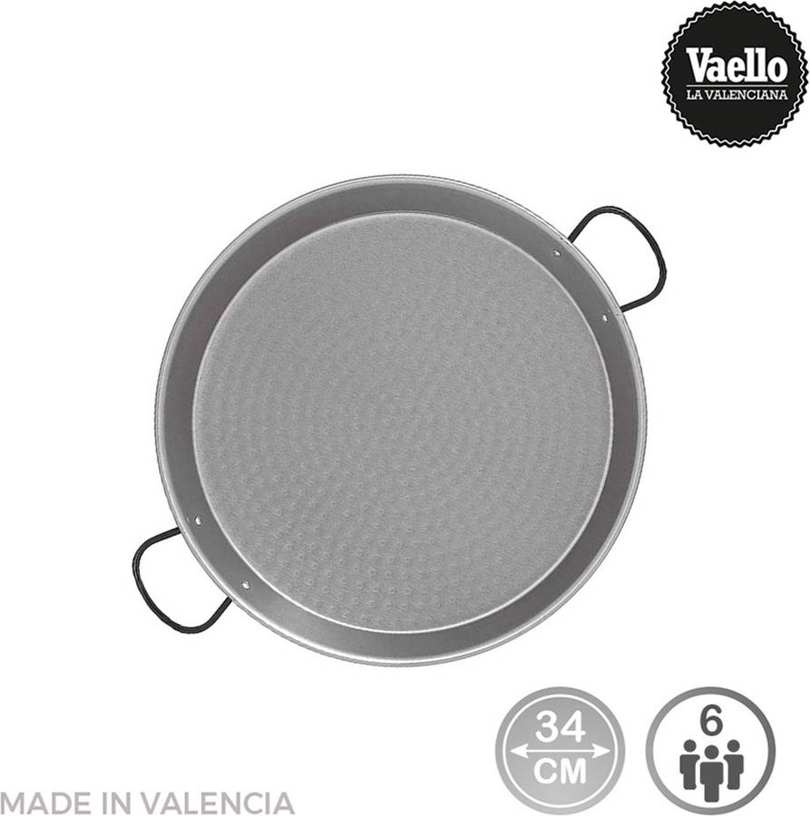 Paellera Tradicional Acero pulido ø34cm 6 personas