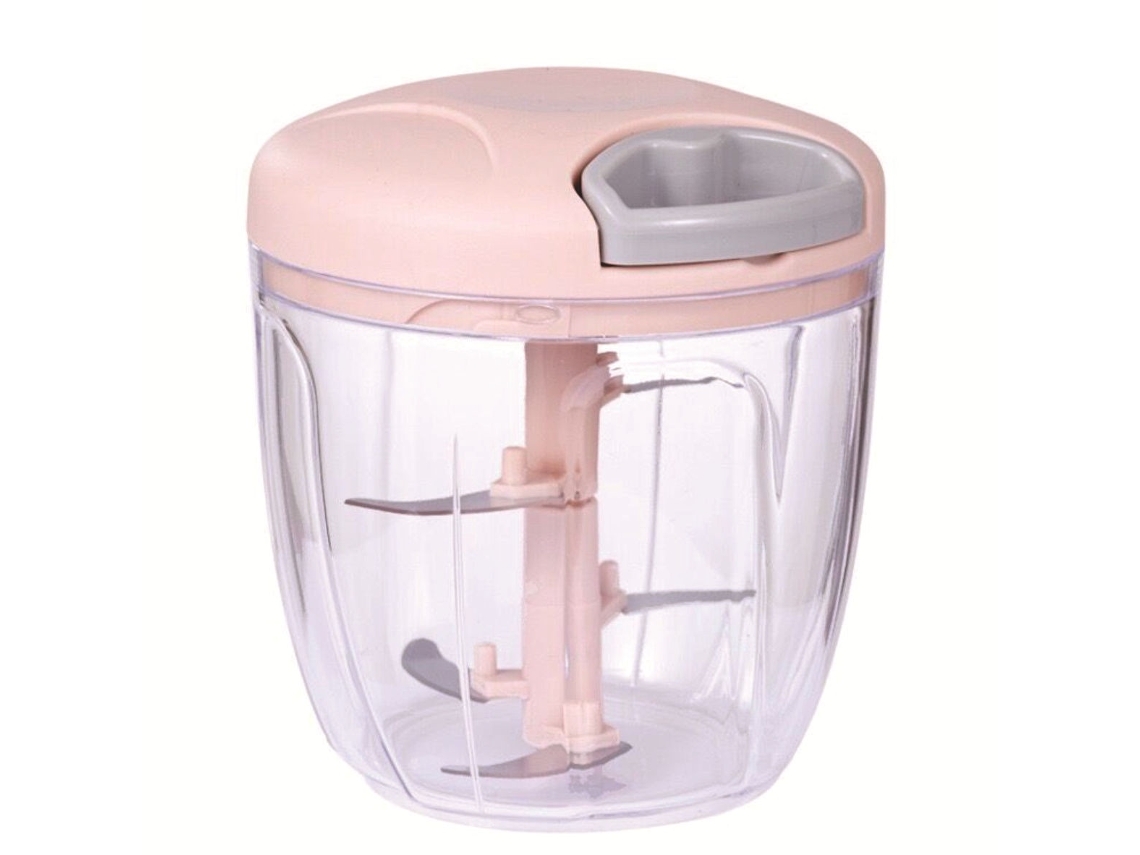 Picadora de cebolla de 900 ml Picadora de cebolla manual Diseño de cordón manual Transparente para cortar cebollas, ajos, frutas y verduras(Rosa) CHRONUS
