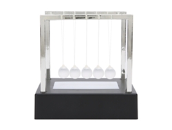 Bola De Péndulo Decorativa Brillante, Juguete Científico Educativo, Regalo Con Base Negra.