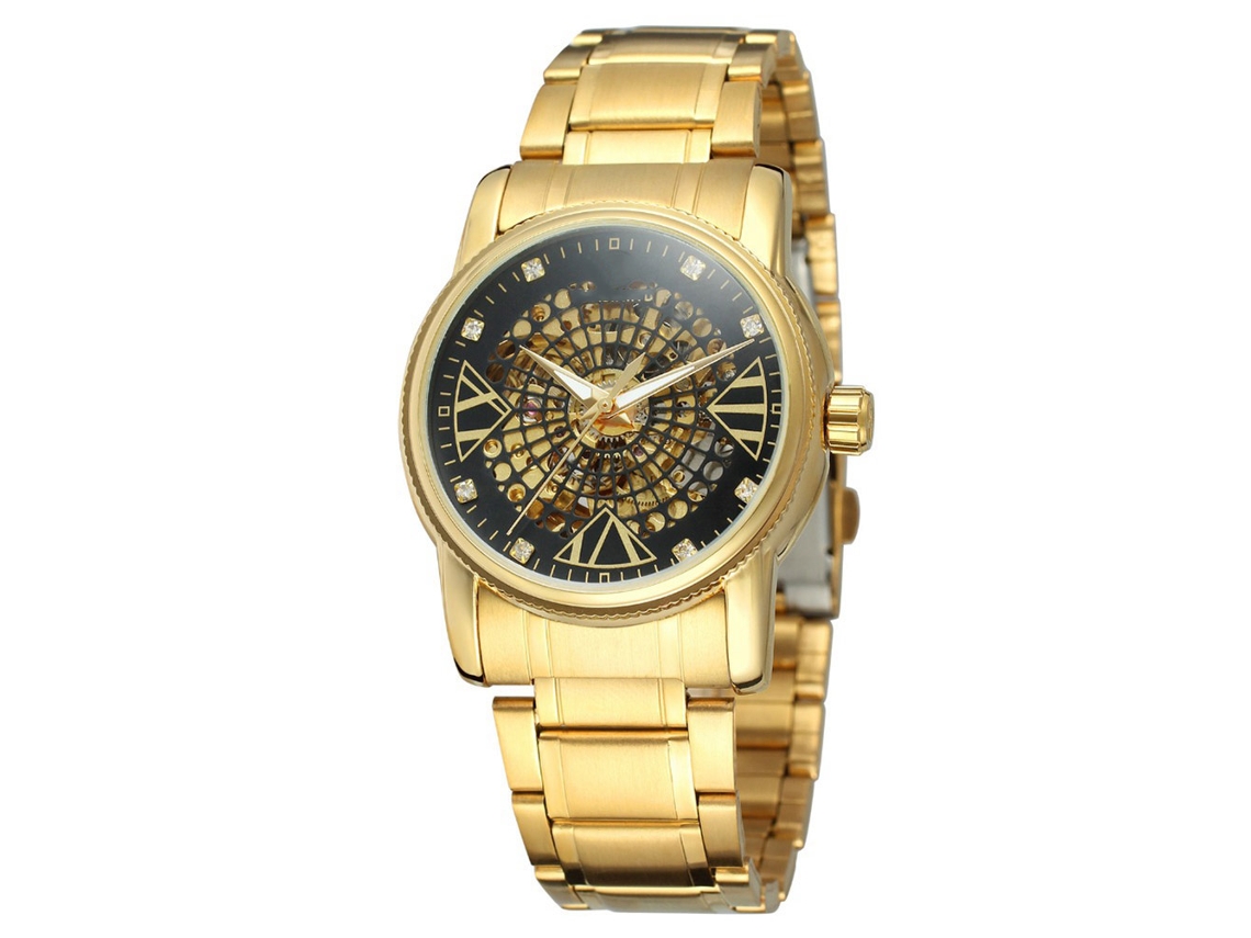 Reloj Automático Mechanico Hombre De Moda Dial Redondo Acero Inoxidable Negro