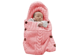Manta Bebé Rosa – Lana Tricot, Saco Dormir, Carrito