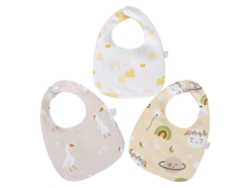 Juego de 3 baberos de algodón estampados para recién nacidos, delantal para bebés babeantes, paño para eructar, baberos absorbentes y resistentes.