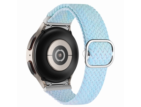 Correa de nailon trenzada bicolor ajustable elástica para Samsung Galaxy Watch 4 40mm/44mm/Watch 4 Classic 42mm/46mm/Watch 5 40mm/44mm - azul marin...