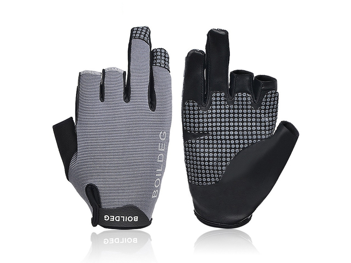 (gris L) Guantes De Dos Dedos, Absorbentes Y De Secado Rápido, Ideales Para Navegación Y Pesca.