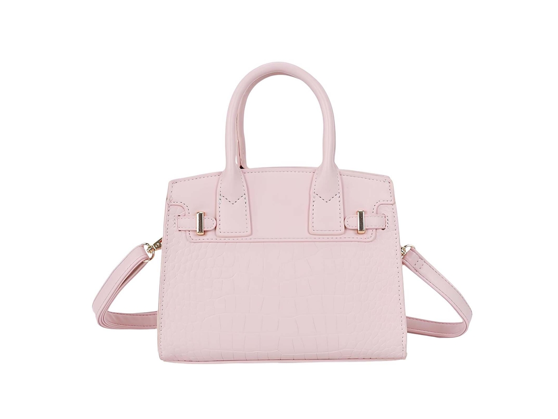 Bolso de mano para mujer con efecto cocodrilo rosa y correa de hombro extraíble GALLANTRY