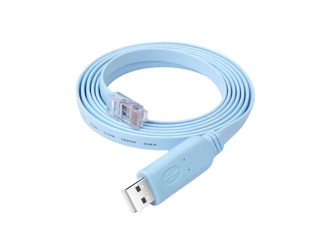 Cable Serie Usb A Rj45 Usb 2.0, Cable De Depuración Usb, Apto Para Consolas De Videojuegos, 1,8 Metros, Azul.