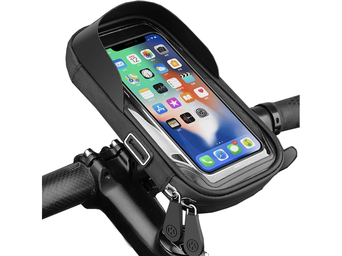 Bolsa para pasamanos con soporte para celular, pantalla táctil, rotación de 360 grados, compatible con un celular de 6.4 pulgadas. Mdug