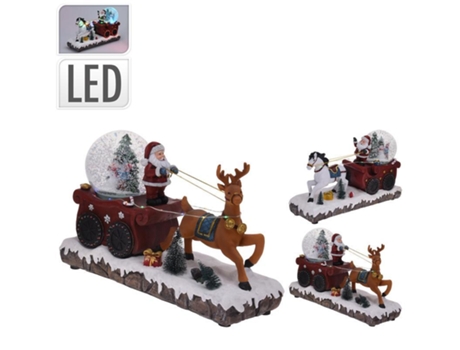 Papa noel carro led 31x19 pilas