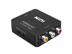 Conversor Hdmi A Av Negro 1080p, Interruptor Pal/ntsc, Alimentación Usb, Conecta Dispositivos Hdmi A Tv Antigua Rca Sin Drivers.
