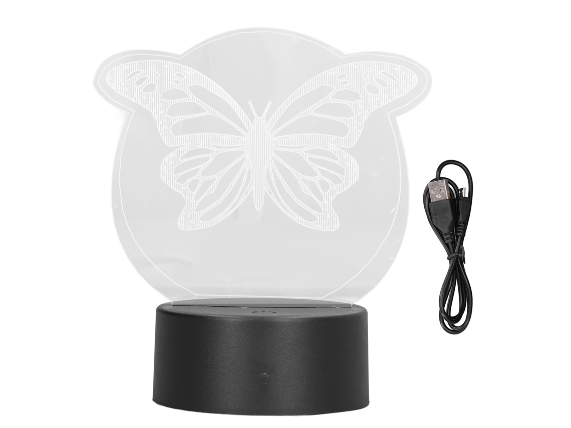 Lámpara de noche 3D con 7 colores, control táctil, forma única de animal, con batería y carga USB.