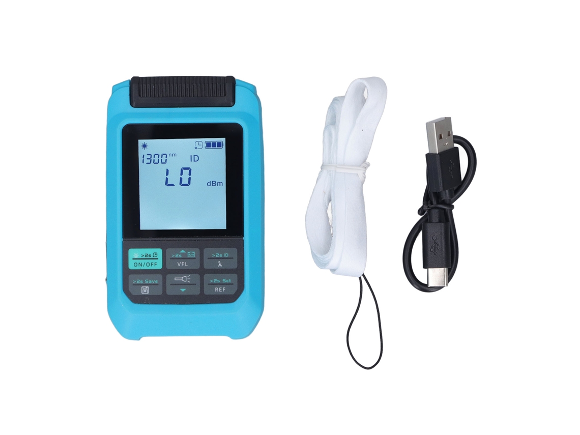 Medidor De Potencia Óptica Multifuncional Portátil 4 En 1 Con Comprobador De Cables De Red -50~+26dbm