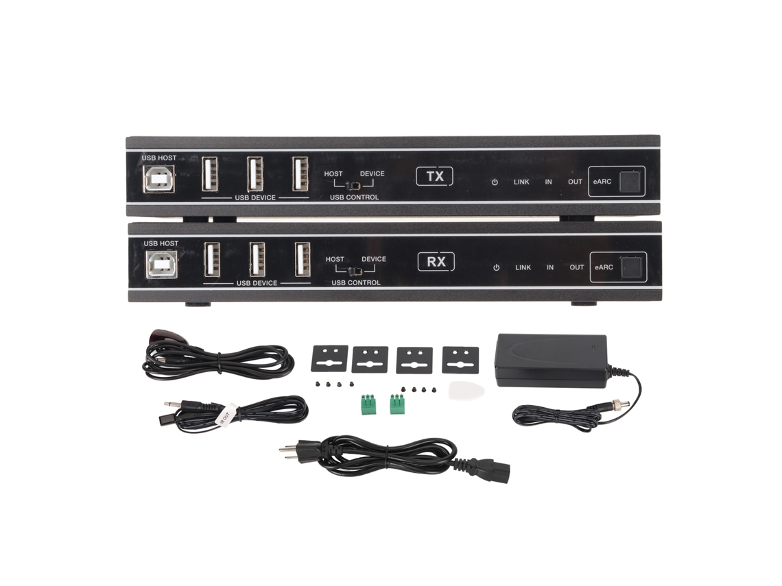Adaptador extensor HDBaset con transmisión 8K y USB
