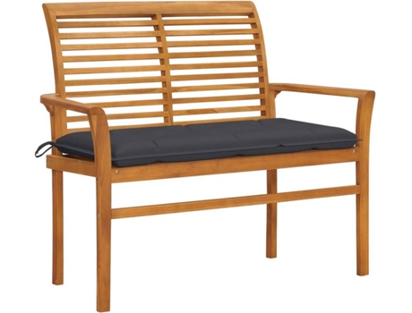 Banco de jardín VIDAXL Antracita Teca (112x55x94 cm)