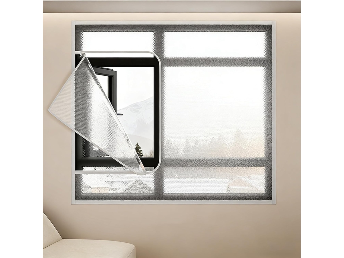Lámina Aislante Térmica Para Ventanas, Lámina De Burlete, Kit Aislamiento Ventanas Con Tira Adhesiva, Fácil...