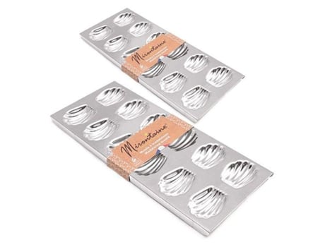 2 moldes para magdalenas de hojalata de 12 cavidades MIRONTAINE