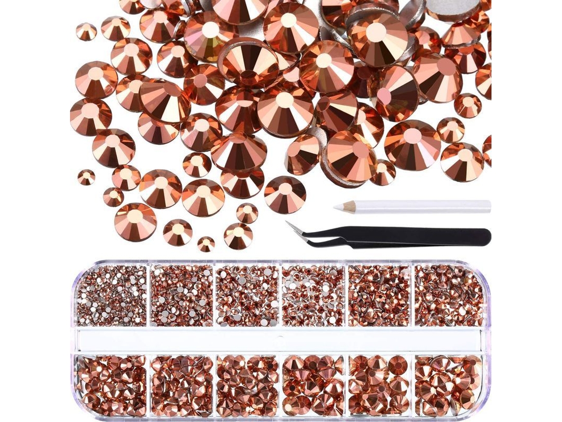 2000 Diamantes De Imitación De Cristal Redondos En 6 Tamaños (1,5-6 Mm) Con Herramientas