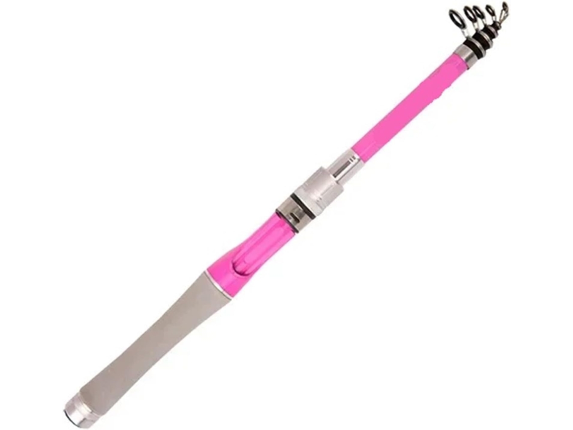 Caña De Pescar Mini Telescópica Corta, Pesca Rosa Para Señuelos, Portátil Viaje, Fibra Carbono, 1,5 M, 0,8 ...