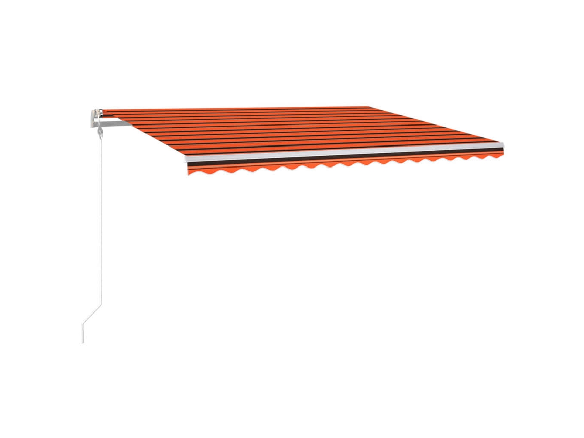 Maison Exclusive - Toldo Automático Led Sensor De Viento Naranja Marrón 400x300 Cm