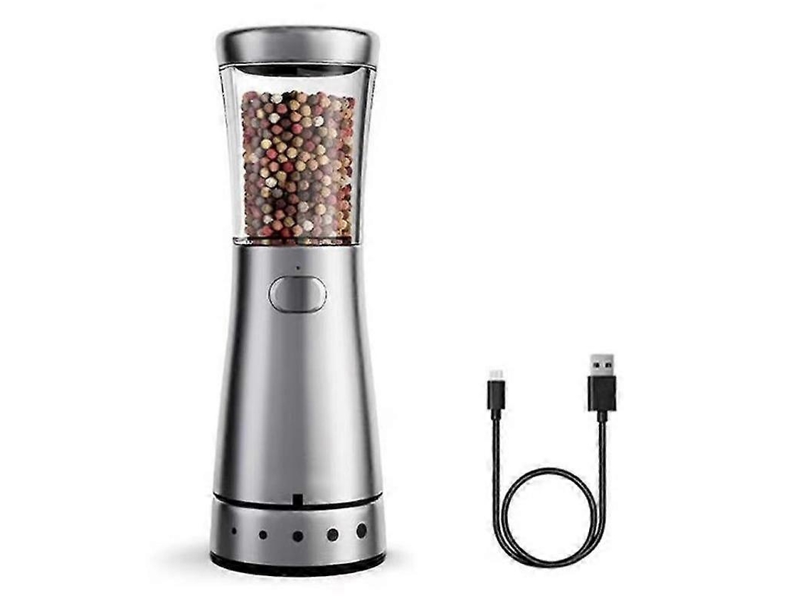 Molinillo de pimienta eléctrico automático, portátil y recargable, para granos de pimienta, molinillo eléctrico de sal y pimienta con Rosewell