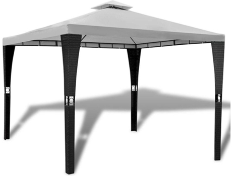 vidaXL Cenador con techo 3x3 m blanco crema