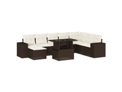 Maison Exclusive - Set De Sofás De Jardín 9 Pzas Y Cojines Ratán Sintético Marrón