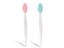 2 Pinceles De Labios De Silicona Bicolor, De Doble Cara Para Exfoliar Y Masajear Los Labios (verde, Rosa)