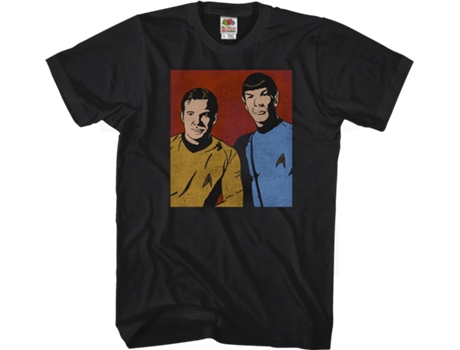 Camiseta Unisexo DEEPSTONE Kirk and Spock Star Trek Negro (XXXL)