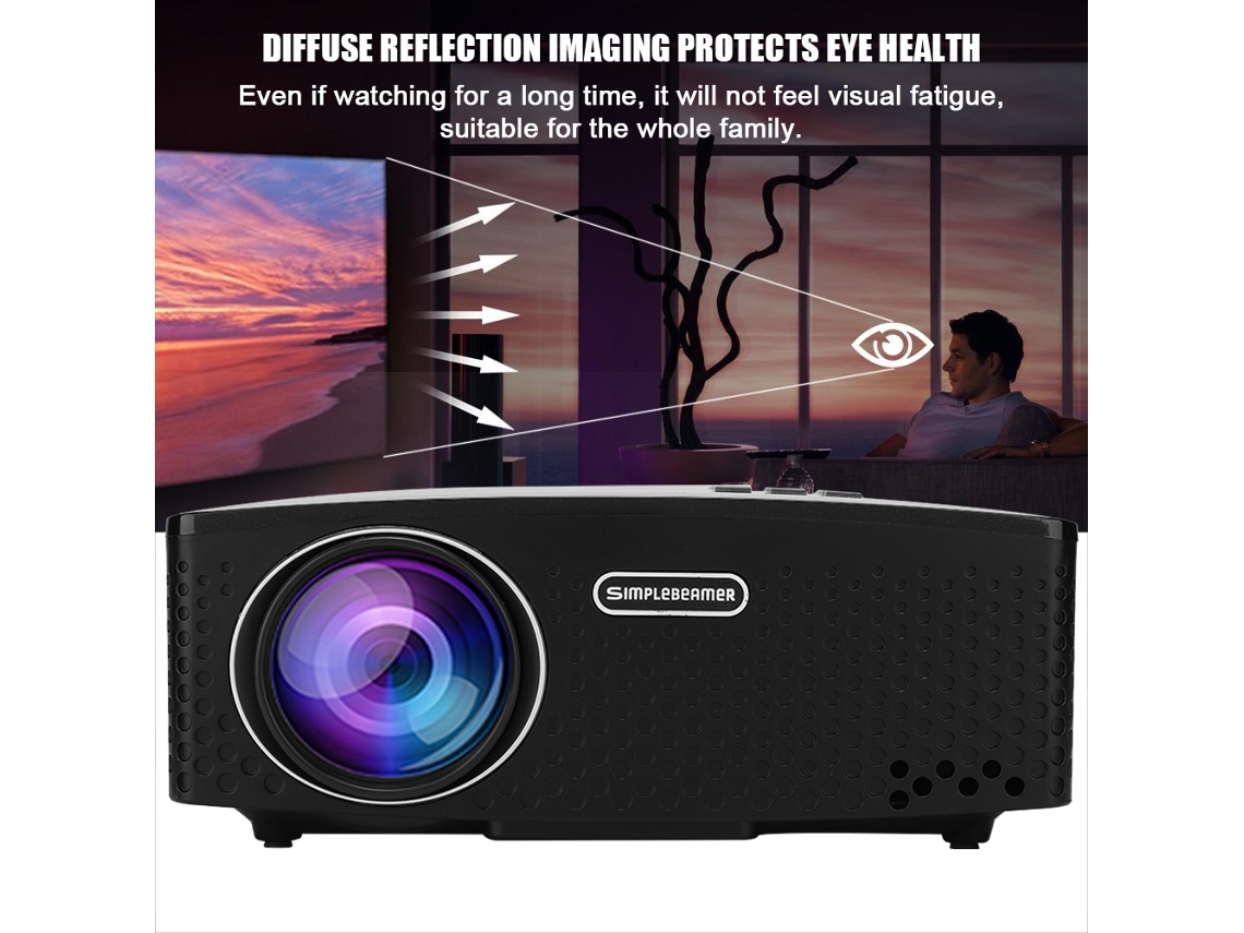Proyector LED portátil compatible con Android 6.01 ideal para cine en casa