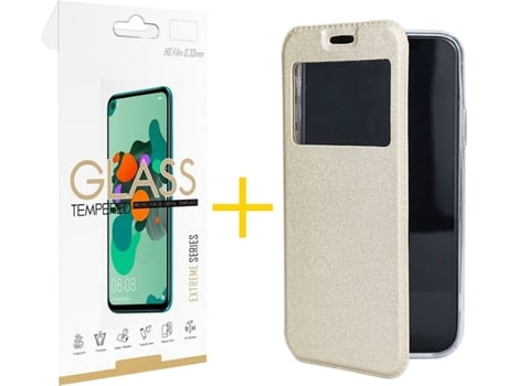 Carcasa + Protector de Pantalla para Huawei P40 Lite SKYHE Dorado