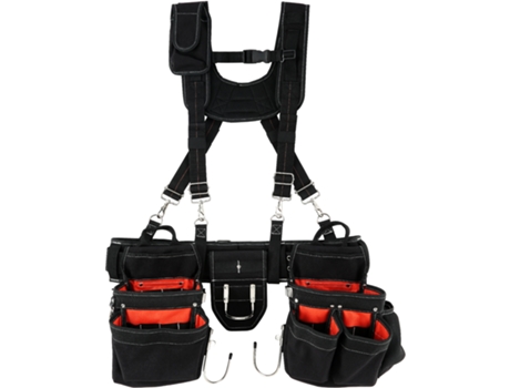 VEVOR Cinturón de Herramientas Ajustable con Tirantes Carpintero de Nylon 1250D