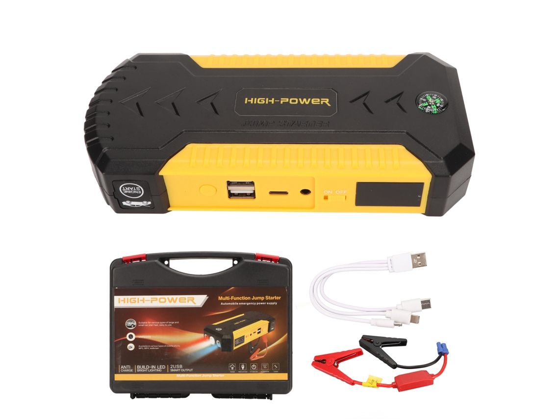 Arranjador De Carro Portátil 1000a 12000mah Bateria 12v Com Luz Led Usb Para Auto Moto Suv