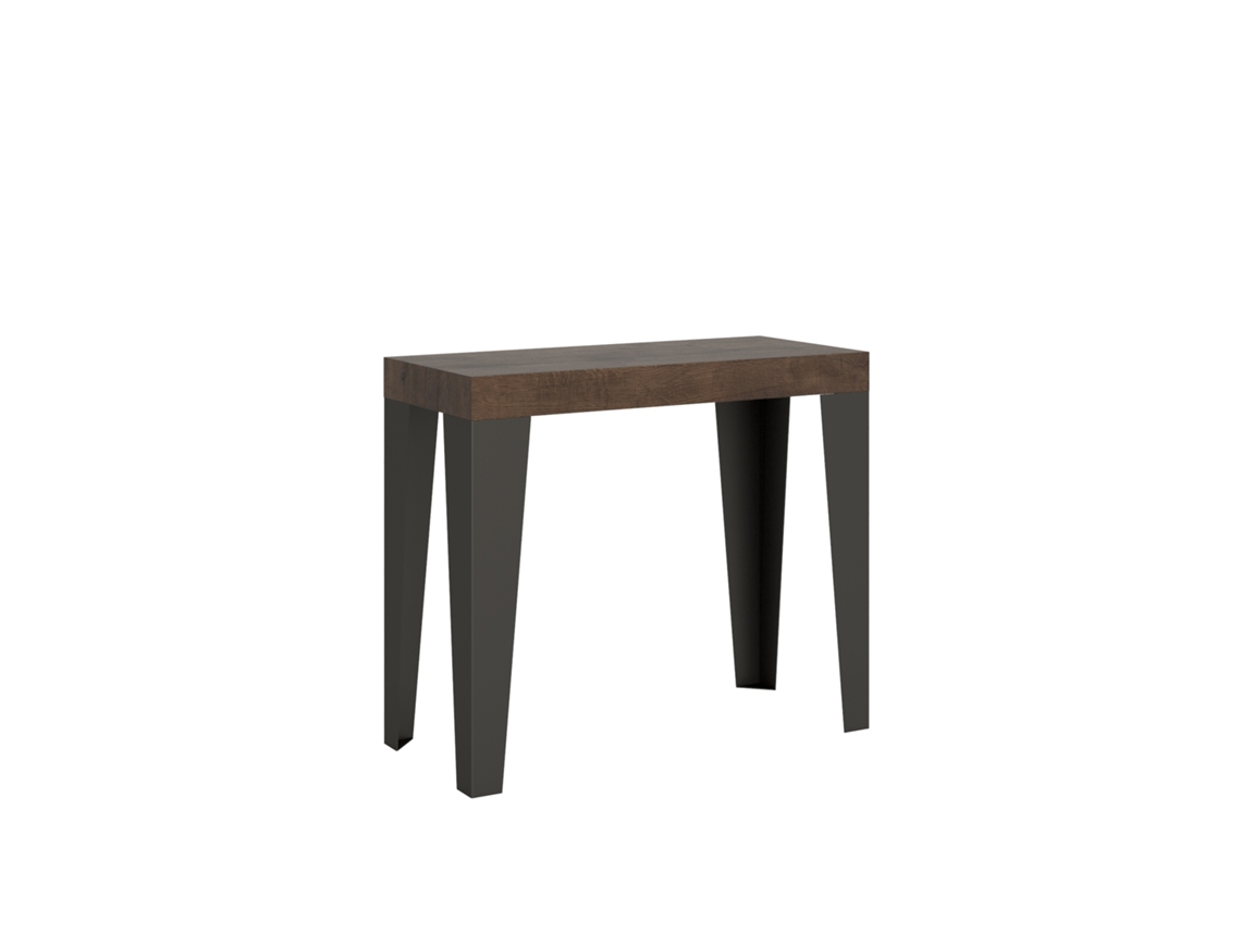 Consolas Flame Small Premium Extensible hasta 196 cm ITAMOBY (90 x 40 x 77 cm - Paneles de Melamina - Nogal)