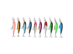Kit De Señuelos De Pesca, 10 Piezas, Pez Artificial Tipo Minnow, 9 Cm, 7,5 G, Para Agua Dulce, Con Anzuelos De Acero Inoxidable.