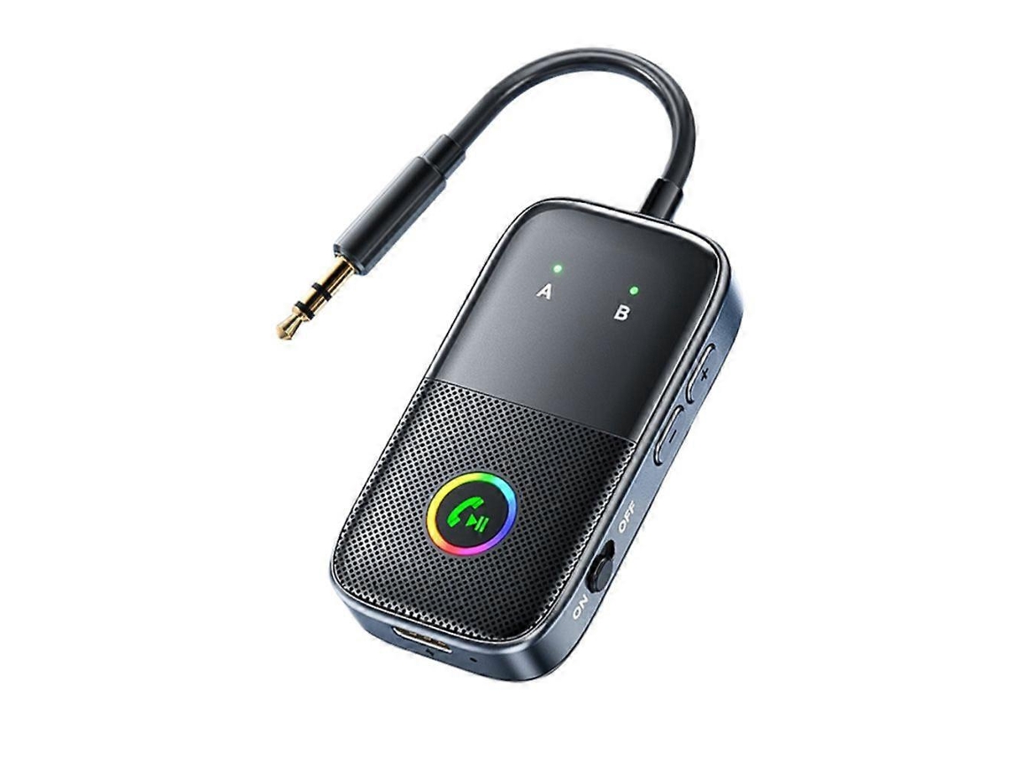 Receptor y transmisor de audio Rosewell Bluetooth 5.4 de 3,5 mm con entrada auxiliar RGB