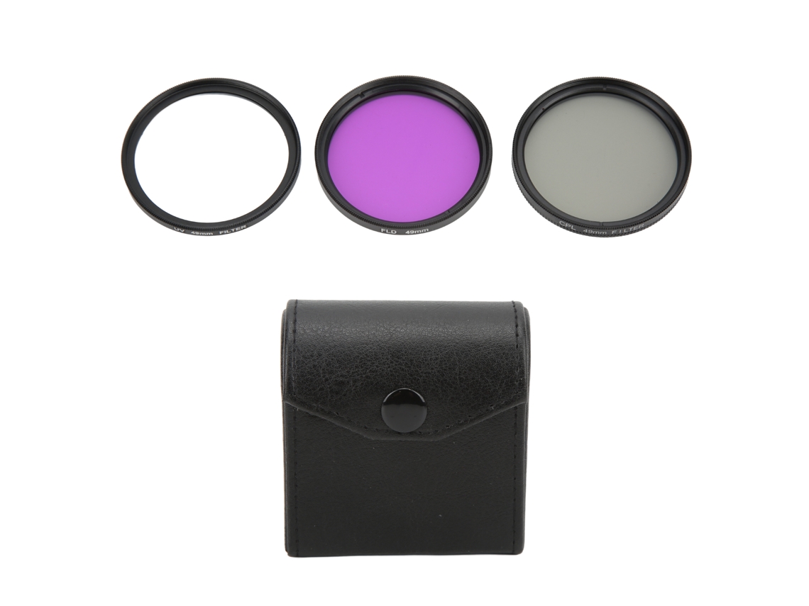 Kit De Filtros Para Lentes 3 Piezas 49mm Multicapa Uv Cpl Fld Para Cámara Accesorios