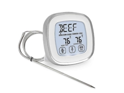 Termómetro para carne con lectura instantánea, termómetro digital para alimentos, termómetro de cocina con temporizador, alarma y sonda para horno.