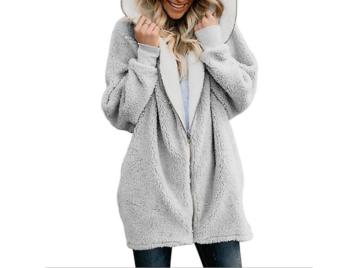 2026-abrigo Para Mujer Con Capucha Fluffy Forrado De Felpa Chaqueta Exterior De Poliéster