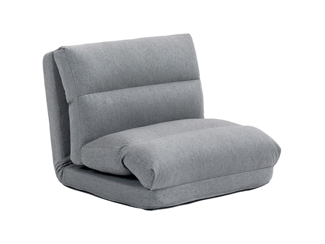 Sillón De Suelo, Sofá Cama, Reclinable De 90° A 180°, De Tela - 70 Cm De Ancho X 72 Cm De Profundidad X 56 Cm De Alto - Gris
