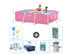 Intex Piscina Com Estrutura Retangular - 220x150x60 Cm - 7-peças S108