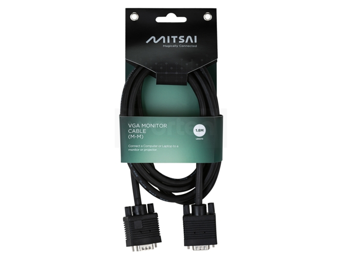 Cable MITSAI Basics (VGA - 15 Pin - 1.8m - Negro)
