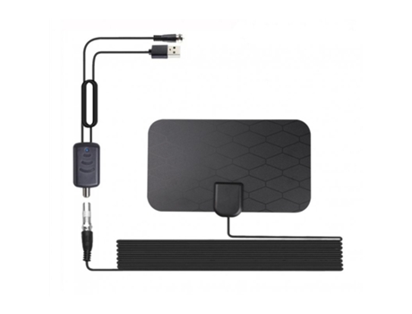 3000miles Range 1080p Hd Antena de TV digital Interior Exterior Dvb-t2 Antena de TV con amplificador Amplificador de señal Negro