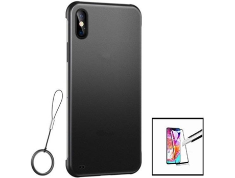 Kit Protector de Cristal Templado 5D Full Cover y Funda Invisible Bumper Xiaomi Redmi 9A Sport PHONECARE Transparente Negro