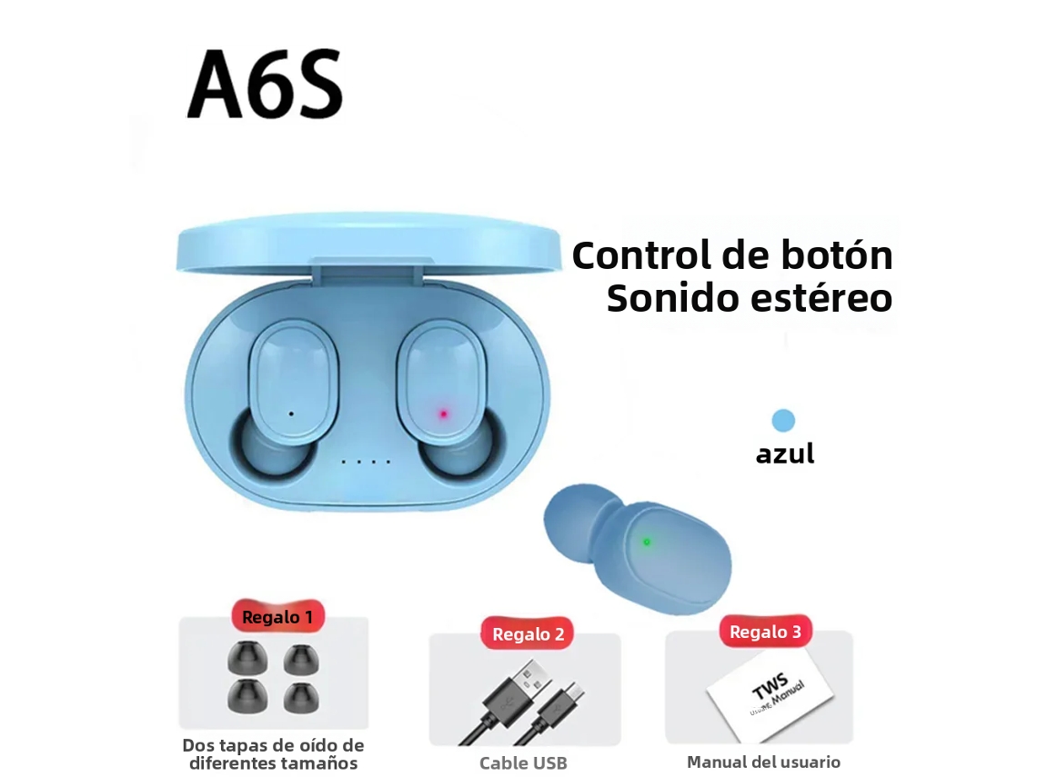 (azul) Auriculares Inalámbricos Bluetooth 5.0 Con Cancelación De Ruido, Control Táctil Hif Estéreo Deportivo.