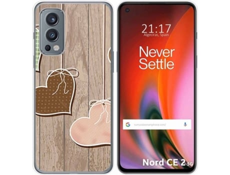 Carcasa OnePlus Nord 2 5G TUMUNDOSMARTPHONE Corazones Madera Multicolor
