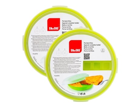 IBILI Lote De 2 Recipientes Porta Tortillas Y Porta Tartas De 215 Cm Verde