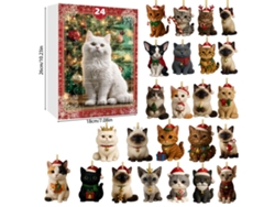Calendario de Adviento, 24 colgantes decorativos navideños de gatos M05 Digitallab