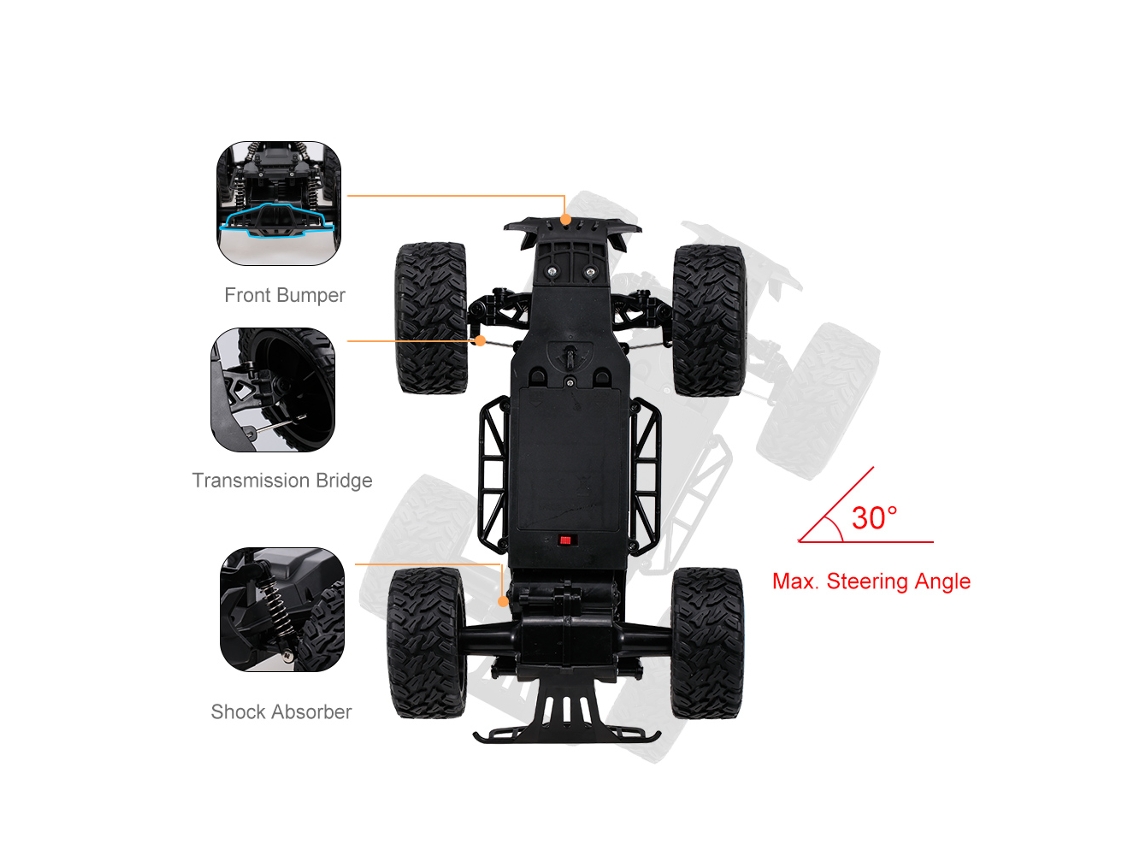 Camión Todoterreno Rc Crawler Escala 1/14 2.4g 2wd Con Alta Velocidad, Juguete Para Niños Y Adultos Rtr